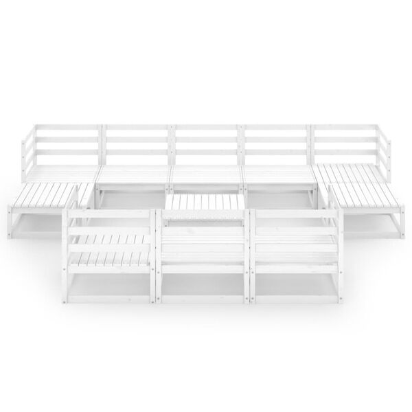 vidaXL Set mobilier de grădină, 11 piese, lemn masiv de pin