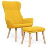 vidaXL Scaun de relaxare cu taburet, galben muștar, textil