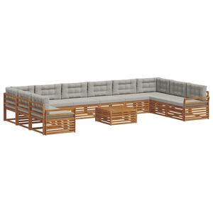 vidaXL Seturi de canapele cu pernă 11 pcs Gri natural și deschis
