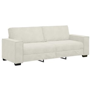 vidaXL Canapea cu 3 locuri, crem, 220x78x84 cm, catifea