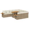 vidaXL Set canapele grădină perne 11 piese bej, poliratan/lemn acacia