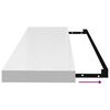 vidaXL Raft de perete suspendat, alb extralucios, 90x23,5x3,8 cm, MDF