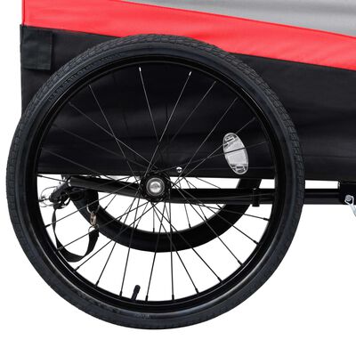 vidaXL Remorcă bicicletă & cărucior 2-în-1 XXL, roșu, gri și negru