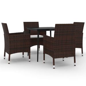 vidaXL Set mobilier de grădină cu perne 5 piese poliratan & sticlă
