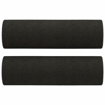 vidaXL Canapea cu 2 locuri cu pernuțe, negru, 120 cm, textil