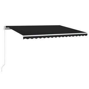 vidaXL Copertină automată cu senzor v&acirc;nt & LED, antracit, 450x300 cm