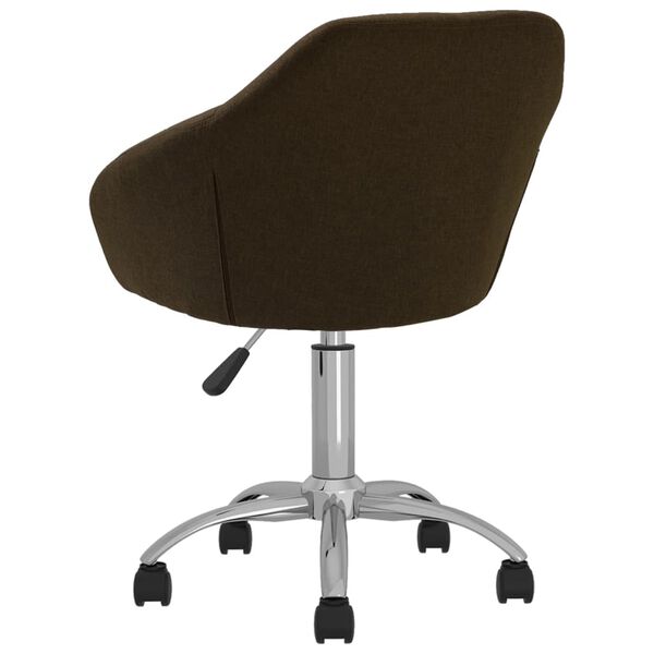 vidaXL Scaun de masă pivotant, maro &icirc;nchis, material textil