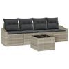 vidaXL Set de canapea 5 buc. Gri deschis poliratan