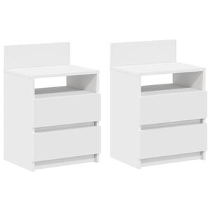 vidaXL Noptiere 2 buc. cu 2 sertare, alb, 40x33x60 cm