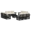 vidaXL Set de canapele pentru grădină 13 buc. Negru poliratan