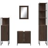 vidaXL Set mobilier de baie, 4 piese, stejar maro, lemn prelucrat