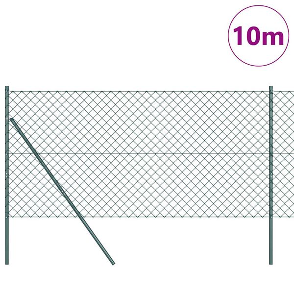 vidaXL St&acirc;lp de gard. Verde 10 x 1,5 m (plasă de 60 x 60 mm)
