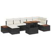 vidaXL Set de canapele pentru grădină 8 buc. Negru și Bej