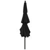 vidaXL Umbrelă grădină cu 3 niveluri, st&acirc;lp aluminiu, negru, 3,5 m