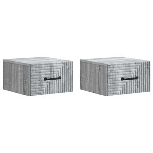 vidaXL Dulap de noapte suspendat 2 buc. Sonoma gri 34,5 x 33 x 20 cm