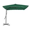 vidaXL Umbrelă de soare de exterior, st&acirc;lp din oțel, verde, 250x250 cm