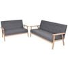 vidaXL Set de canapele, 2 piese, material textil, gri &icirc;nchis