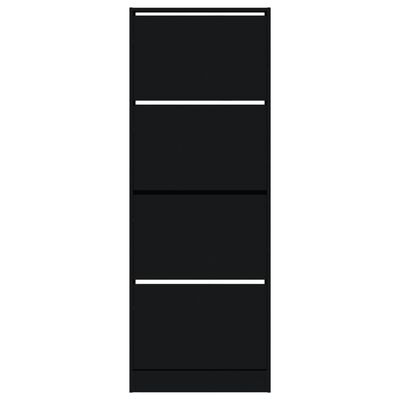 vidaXL Pantofar, negru, 60x21x163,5 cm, lemn compozit