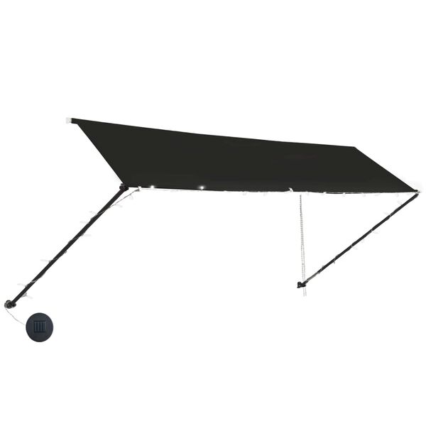 vidaXL Copertină retractabilă cu LED, antracit, 400 x 150 cm