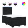 vidaXL Pat box spring cu saltea, negru, 120x190 cm, catifea