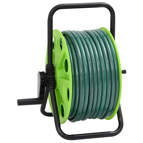 vidaXL Tambur furtun autonom verde set racorduri furtun 0,5" 20 m PVC