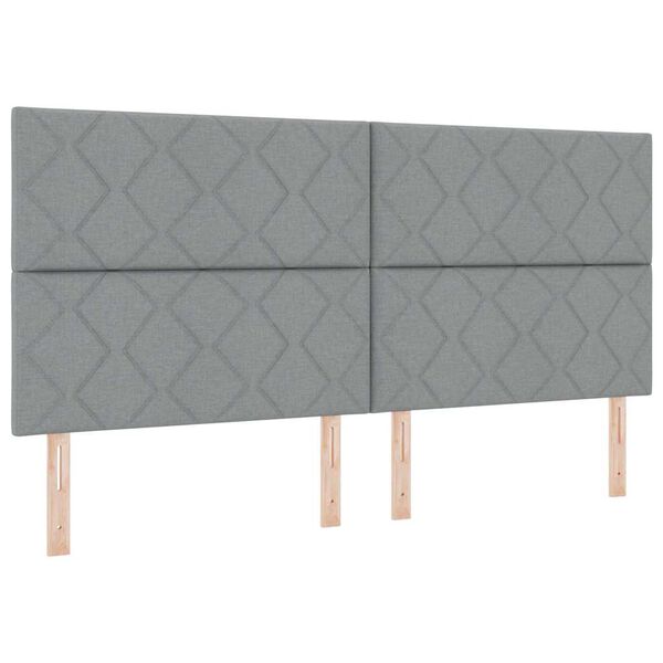 vidaXL Tăblie cap cu headboard Gri deschis 200 cm Piele artificială
