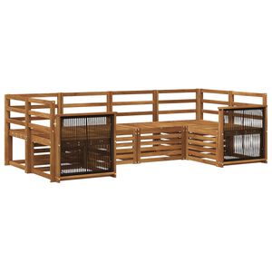 vidaXL Set canapea sectională 5 pcs natural Lemn Solid de Acacia