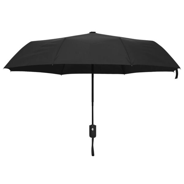 vidaXL Umbrelă pliabilă automată, negru, 95 cm