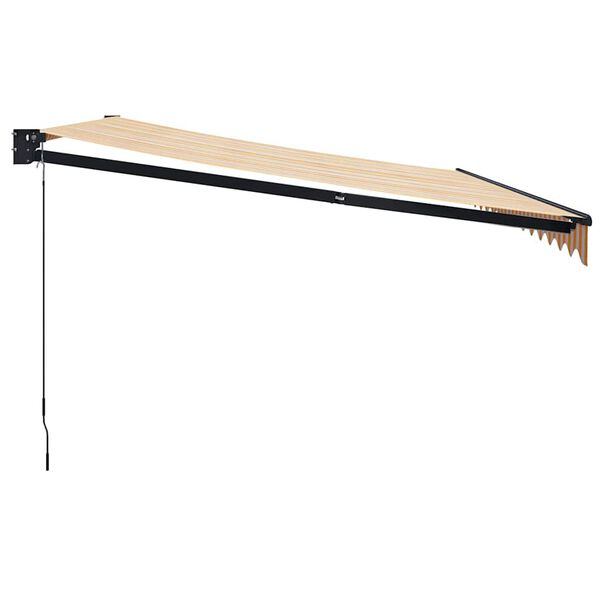 vidaXL Copertină retractabilă galben și alb, 4x3 m, textil și aluminiu