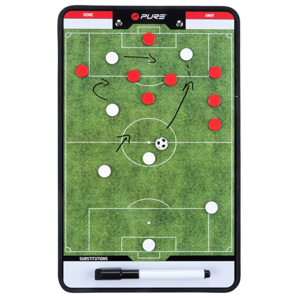 Pure2Improve Planșă tactică cu două fețe antrenor de fotbal 35 x 22 cm