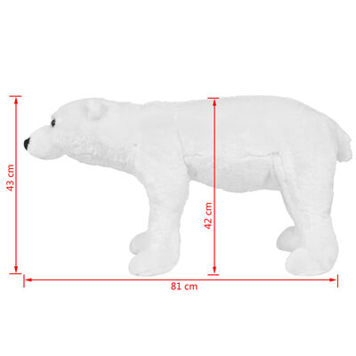 vidaXL Urs polar din pluș de jucărie în picioare, alb, XXL
