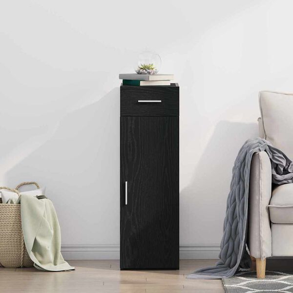 vidaXL Bufet cu sertar Stejar Negru 30 x 42,5 x 93 cm