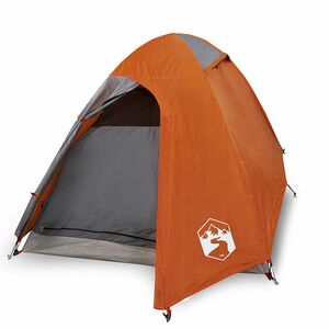 vidaXL Cort de camping pentru 2 persoane, portocaliu, impermeabil