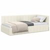 vidaXL Cadru de pat colțar cu headboard Crem 100 cm x 200 cm Catifea