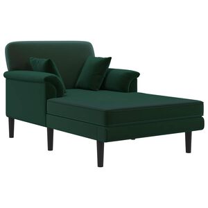 vidaXL Șezlong Verde &icirc;nchis Catifea