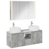 vidaXL Set dulap baie 4 buc. Gri Beton Lemn prelucrat
