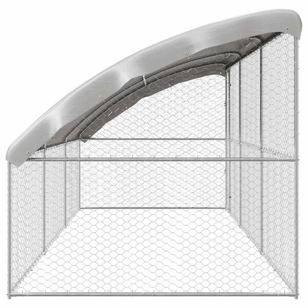 vidaXL Cușcă pentru c&acirc;ini 3 pcs Argintiu 6 x 2 x 2 m Oțel galvanizat