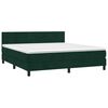 vidaXL Pat box spring cu saltea, verde &icirc;nchis, 160x200 cm, catifea