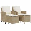 vidaXL Set canapele de grădină, 4 piese, cu perne, bej, poliratan