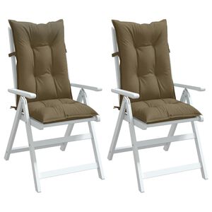vidaXL Perne scaun cu spătar &icirc;nalt 2 buc. gri taupe 120x50x7 cm textil