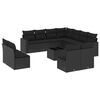 vidaXL Set canapele de grădină, 12 piese, cu perne, negru, poliratan