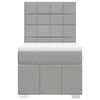 vidaXL Pat continental cu saltea, gri deschis, 80x200 cm, textil