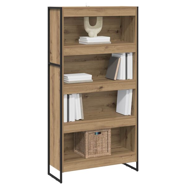 vidaXL Dulap pentru cărți 2 pcs Stejar artizanal 80 x 30 x 155 cm