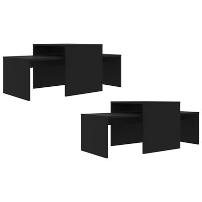 vidaXL Set măsuțe de cafea, negru, 100x48x40 cm, PAL
