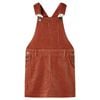 Rochie salopetă pentru copii, velur, coniac, 104