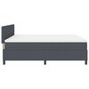 vidaXL Pat cu arcuri cu headboard Gri &icirc;nchis și alb 180 x 200 cm