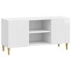 vidaXL Cabinet TV Alb foarte lucios 102 x 34,5 x 50 cm Lemn prelucrat
