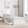 vidaXL Pat cu storage cu headboard Alb 75 x 190 cm Lemn compozit