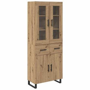 vidaXL Bufet 2 pcs Stejar Artizanal 69,5 x 34 x 180 cm Lemn compozit