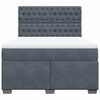 vidaXL Pat box spring cu saltea, gri &icirc;nchis, 160x200 cm, catifea